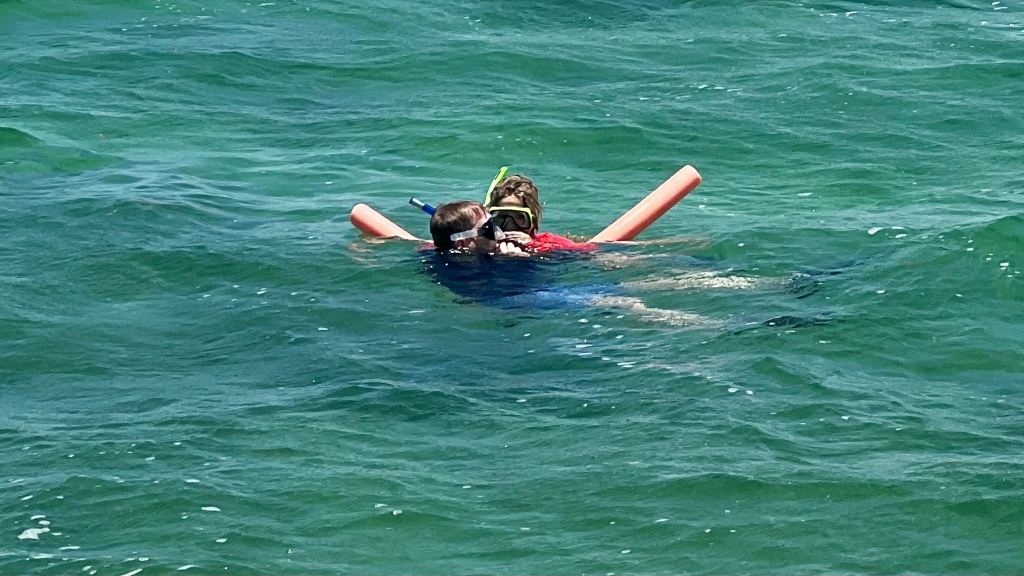 Snorkeling with Dad in the Keys - Much easier with pool noodles!