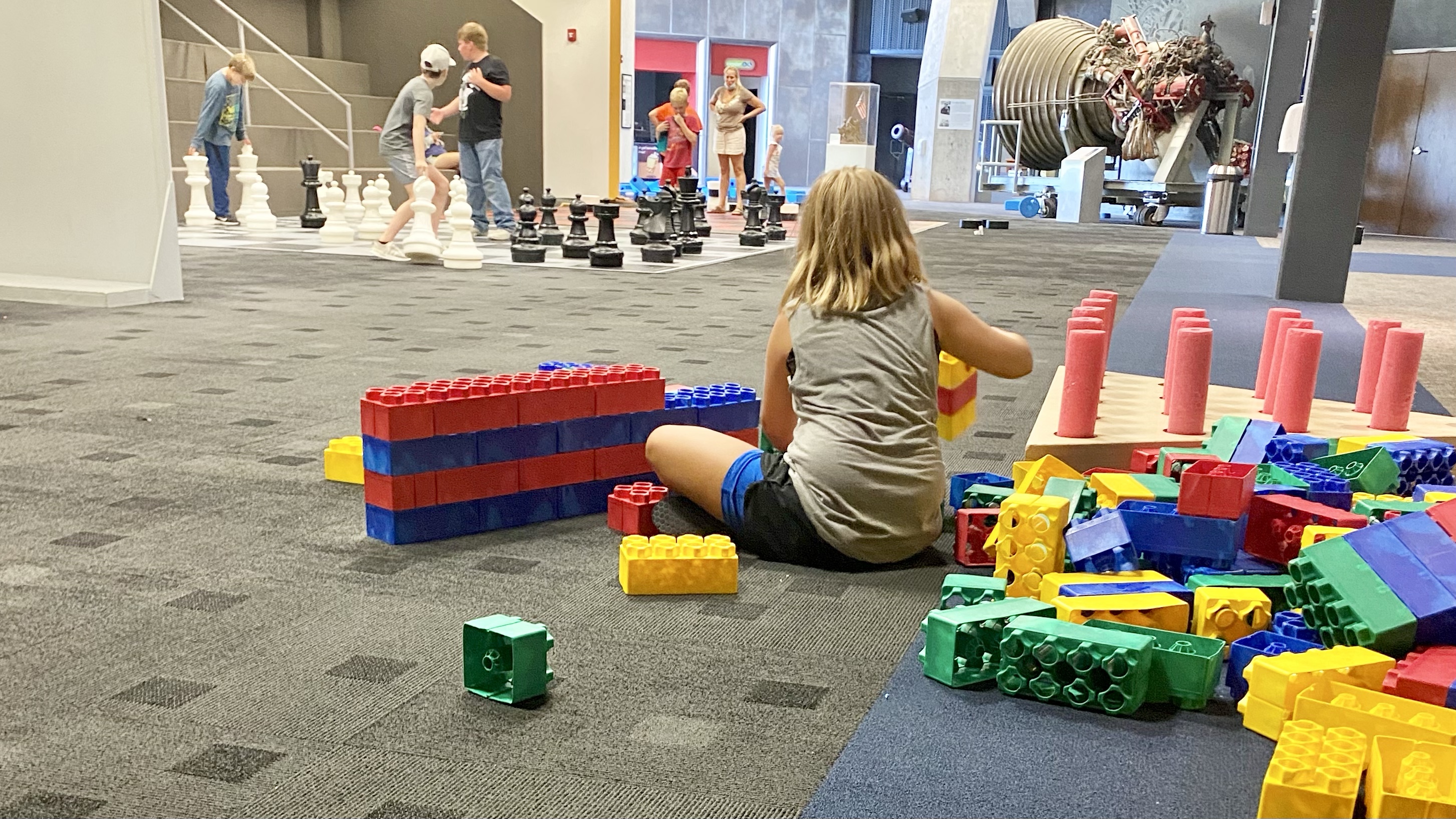 Playing with Giant Legos at the Oklahoma Science Museum